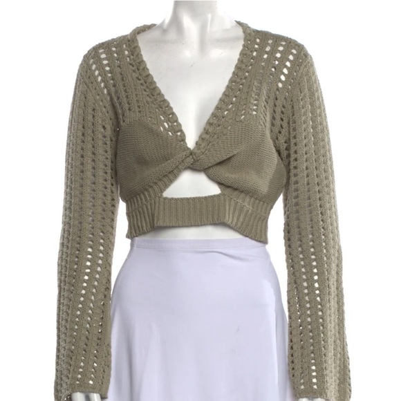 Jonathan Simkhai Nile Crochet Crop Sweater, Size M - Picture 1 of 6